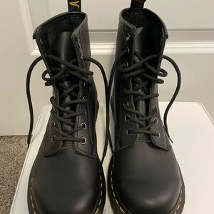 Dr. Martens Black and Yellow Stitch Boots